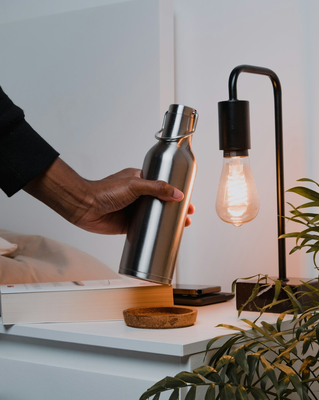 person recycling at home